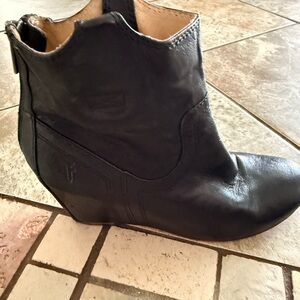 Frye Dark Leather Ankle Boots